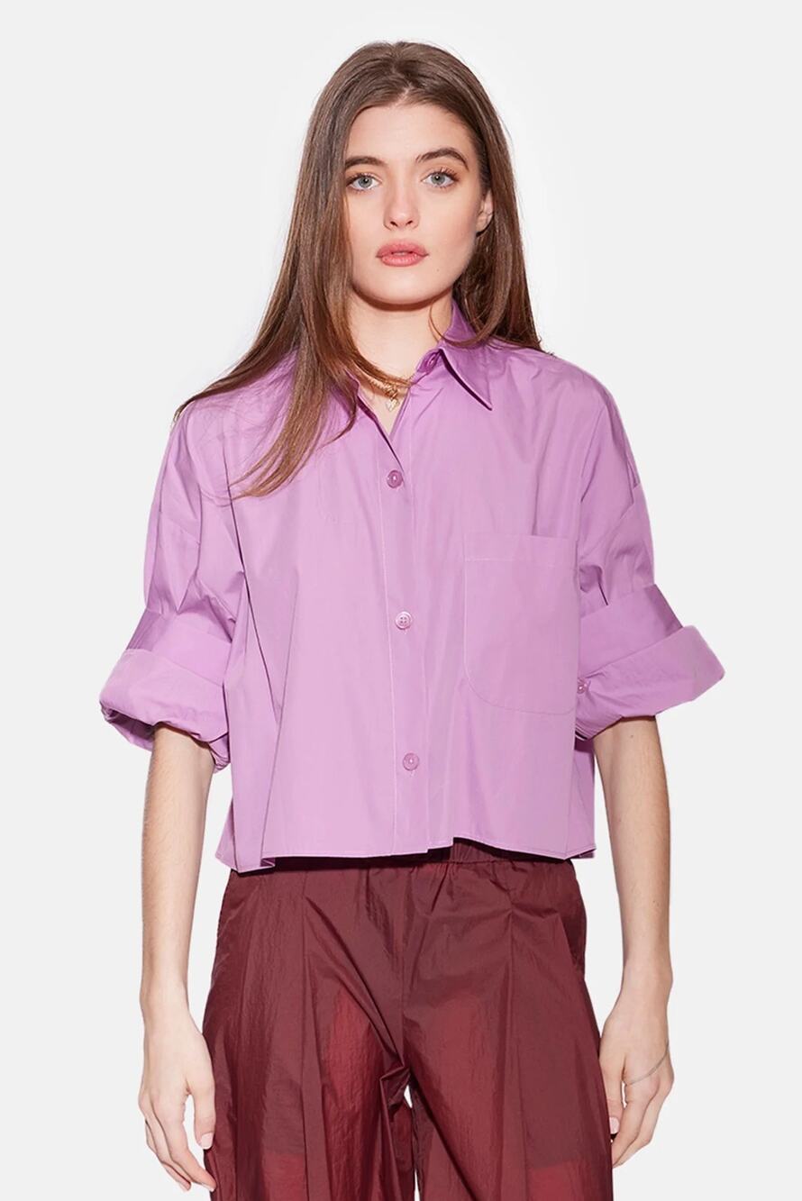 TWP Next Ex Crop Shirt in lilac sz XS